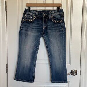 Women's Miss Me Signature Crop Embroidered Denim - 30